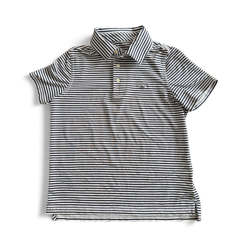 Vineyard‎ Vines Boys Striped Sankaty Navy and White Polo Preppy size S